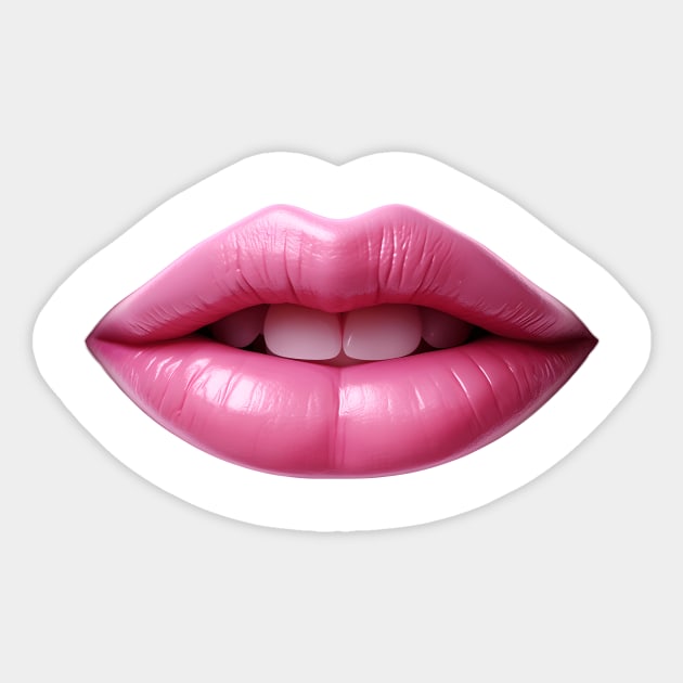 Pink Lips Sticker by BarnesPrintHub